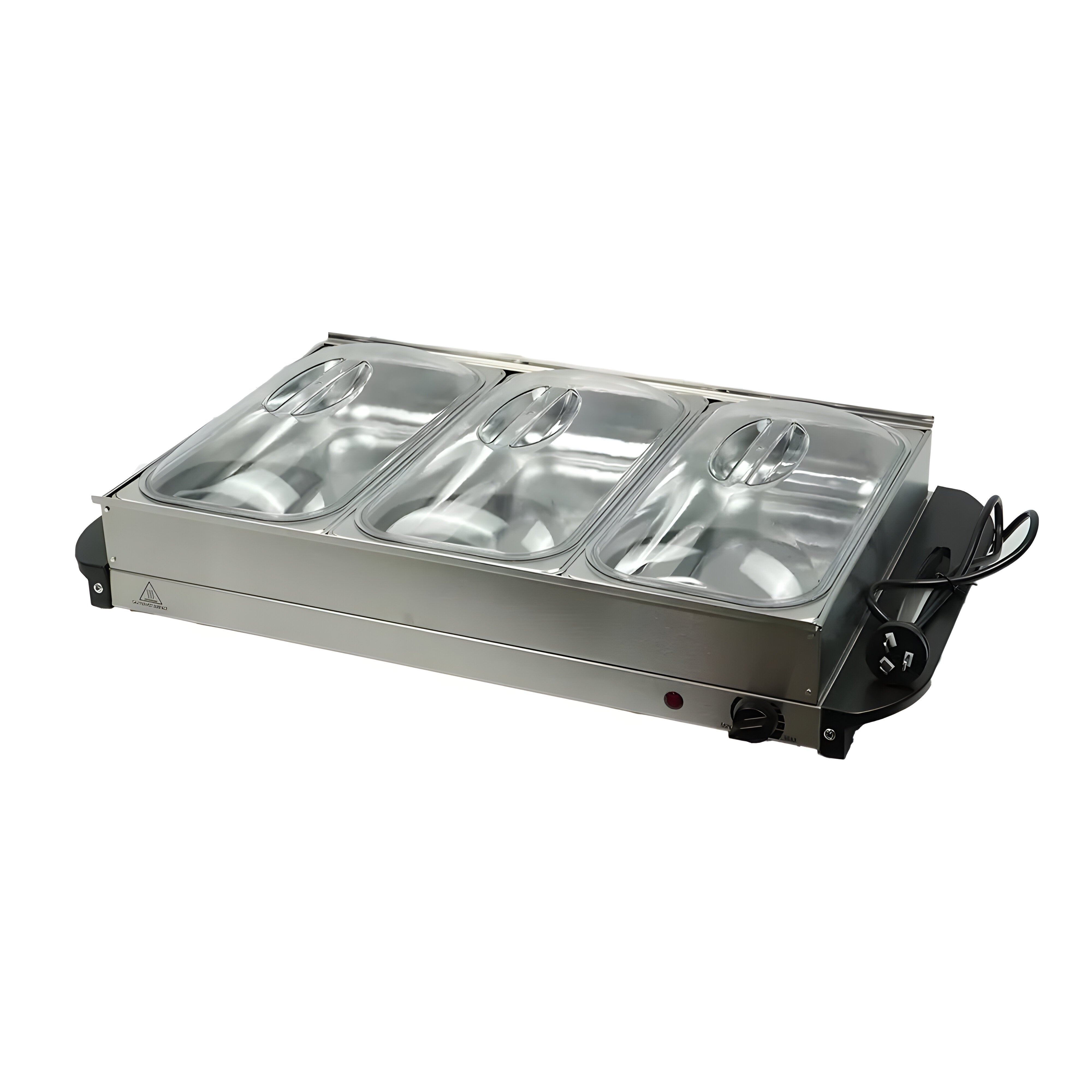 Food Warmer Buffet Electric Server Large Bain Marie Stainless Steel 2.5L x3 Tray