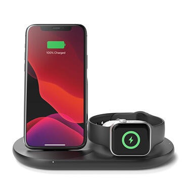 Belkin 7.5W Wireless Charging Stand 3-in-1  for Apple Watch + AirPods (Black)