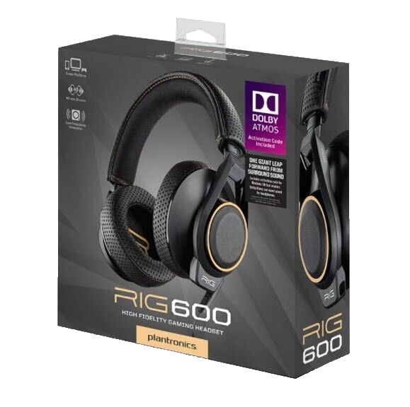 Plantronics RIG 600 High-Fidelity PS4/Xbox One Gaming Headset Headphones | Black (REFURBISHED)