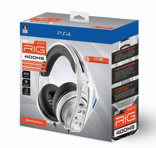 RIG 400 HS PS4 Gaming Wired Headset - White For PS4/PC -(EX DISPLAY)