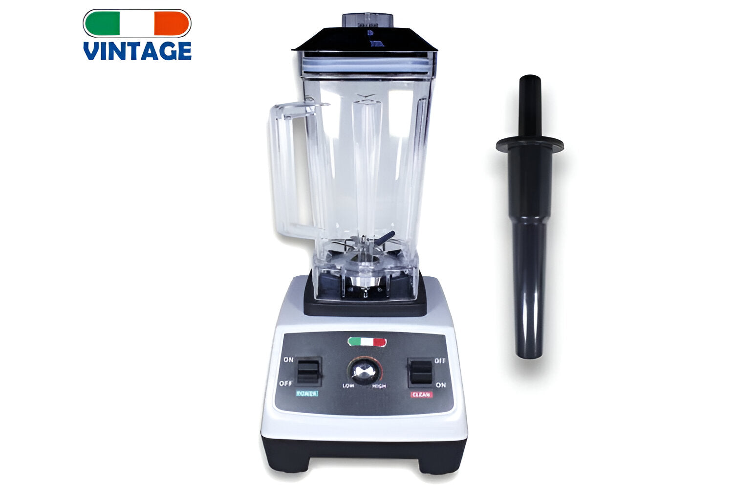 Vintage 2200W 2L Commercial Blender Grinder Juicer Mixer - Stylish Italian Design, Unbreakable Jar, 2 Modes, Adjustable Intensity, White