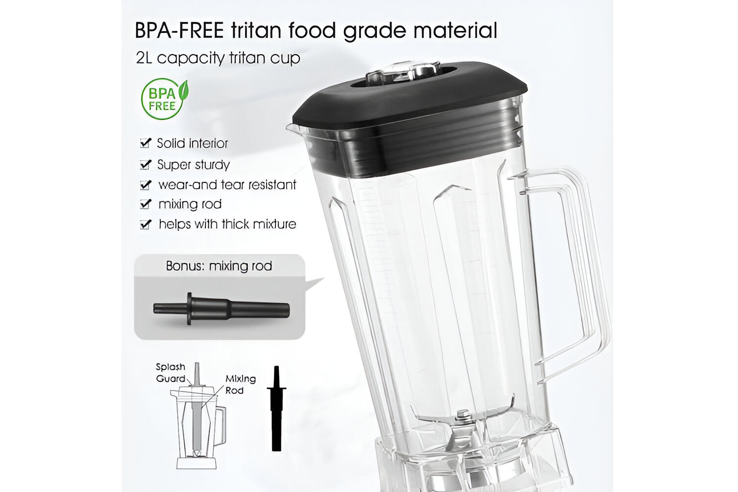 Vintage 2200W 2L Commercial Blender Grinder Juicer Mixer - Stylish Italian Design, Unbreakable Jar, 2 Modes, Adjustable Intensity, White