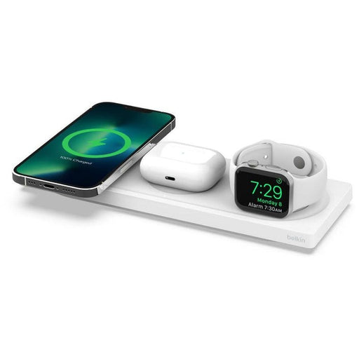 Belkin BoostUp Charge Pro 3-in-1 Wireless Charging Pad with MagSafe White (EX DISPLAY NO BOX)