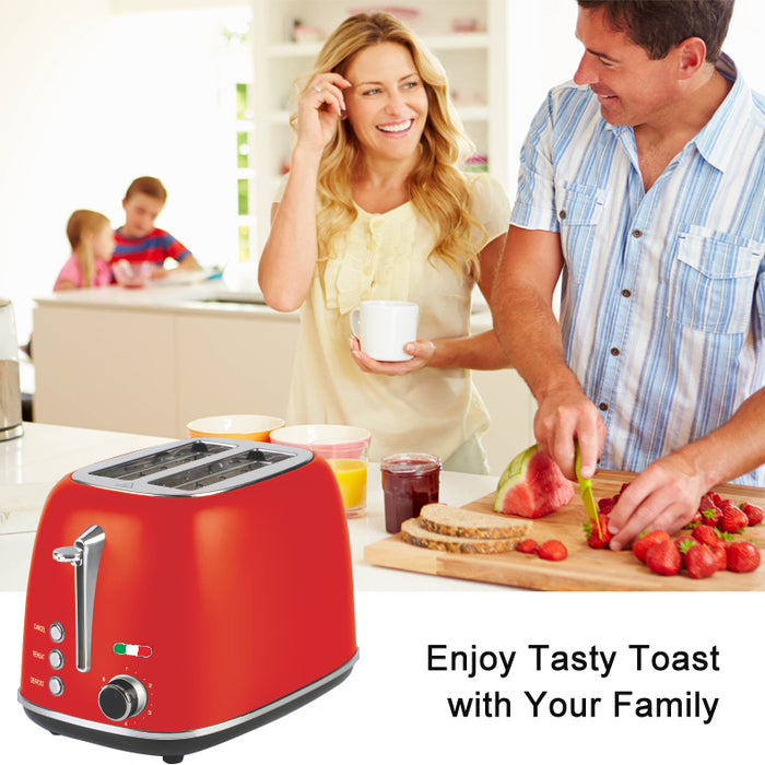 Vintage Electric 2 Slice Toaster Stainless Steel - RED