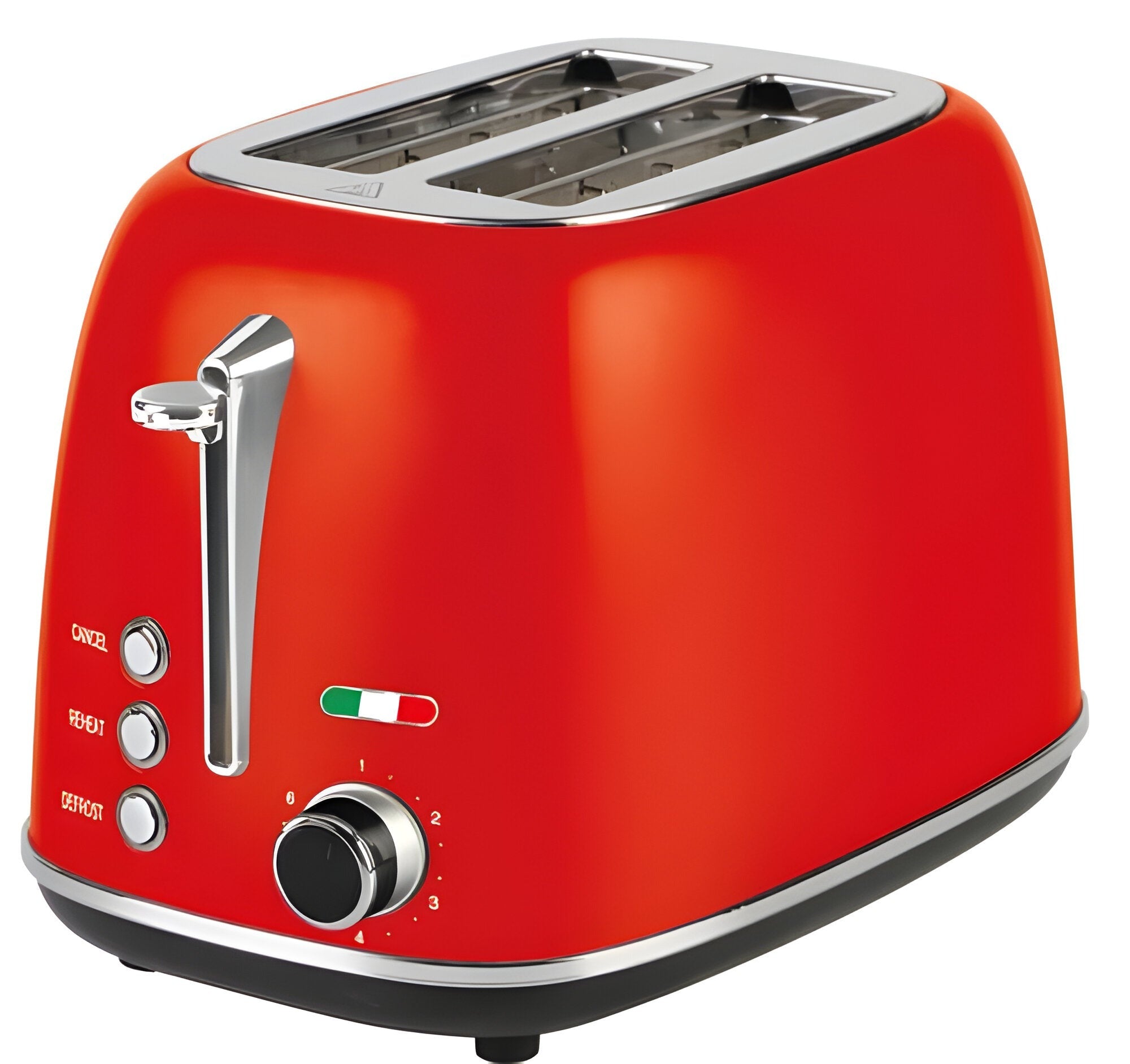 Vintage 2 Slice Toaster & 1.7L Glass Kettle Set - Red Modern Design - LED, Browning Control, Keep Warm - Chrome Trim - Stylish Kitchen Combo
