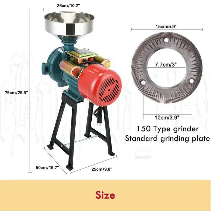 Commercial 3000W Wet Dry Electric Mill Grinder Machine Corn Grain Rice Wheat Cereal Spices