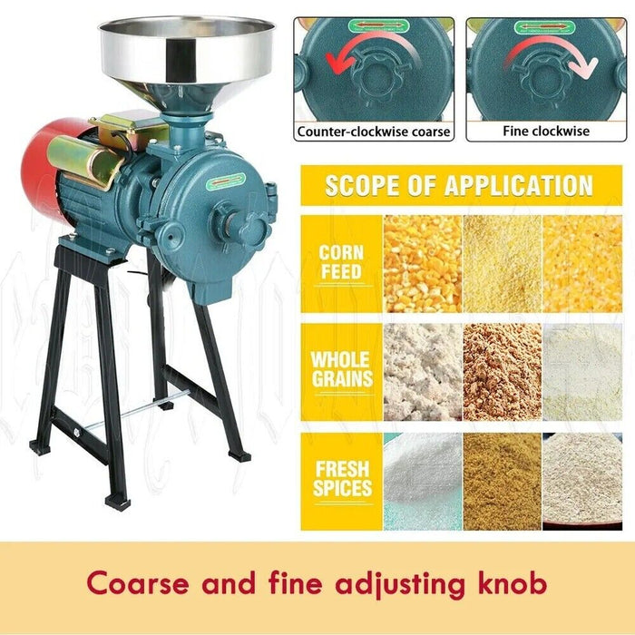 Commercial 3000W Wet Dry Electric Mill Grinder Machine Corn Grain Rice Wheat Cereal Spices