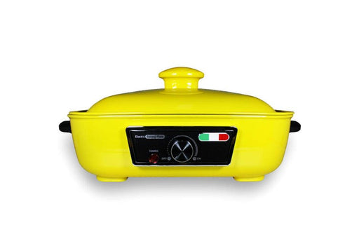 Vintage Multi-functional Cooking Pot Electric Hotpot BBQ Baking Plate Korean Hotpot - Yellow