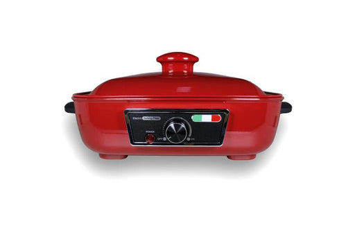 Vintage Multi-functional Cooking Pot Electric Hotpot BBQ Baking Plate Korean Hotpot - Red