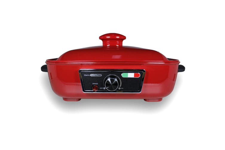 Vintage Multi-functional Cooking Pot Electric Hotpot BBQ Baking Plate Korean Hotpot - Red
