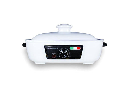 Vintage Multi-functional Cooking Pot Electric Hotpot BBQ Baking Plate Korean Hotpot - White