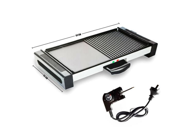 Vintage Electric BBQ Grill Smokeless Quick Heating Griddle Teppanyaki Non-Stick X-Large Family Size