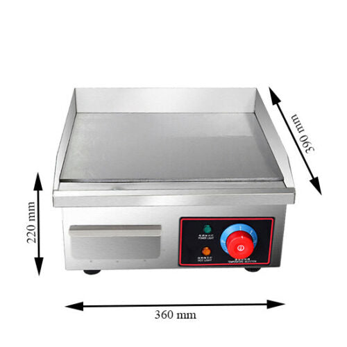 Commercial Single Small 360mm Electric Griddle Barbeque Plate Fast Heating 36cm