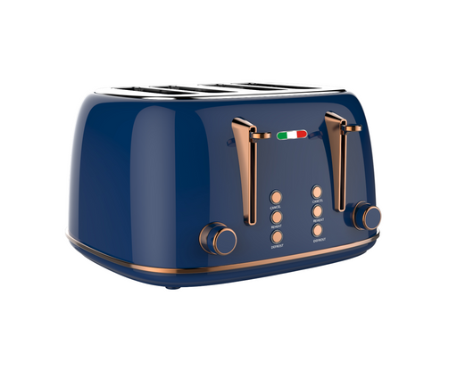 Vintage Electric 4 Slice Toaster Copper Blue Stainless Steel 1650W