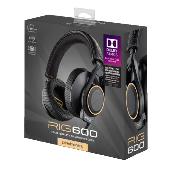 Plantronics RIG 600 High-Fidelity PS4/Xbox One Gaming Headset Headphones | Black