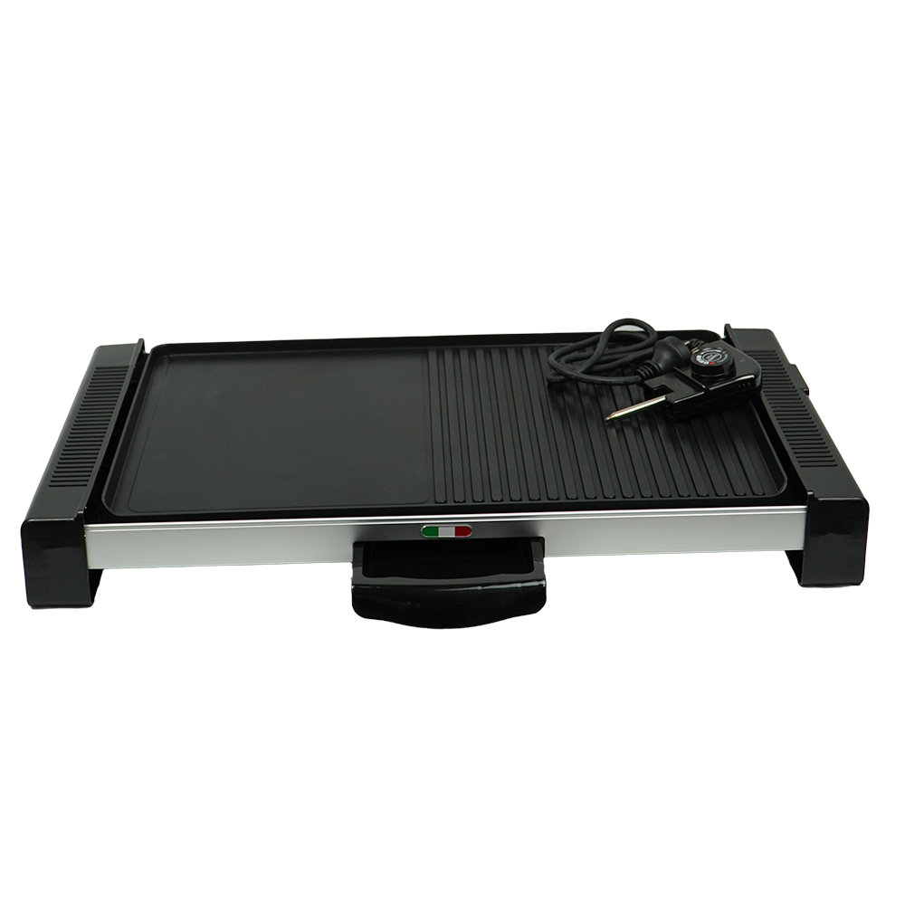 Vintage Electric Smokeless BBQ Grill & Teppanyaki Griddle – X-Large Family Size, Quick Heating, Non-Stick, Portable, 1800W