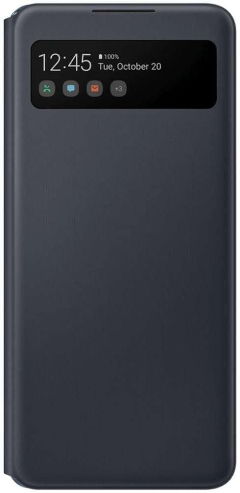 Original Genuine Samsung Galaxy A42 5G Smart S-View Wallet Cover – Black Leather Flip Case with Card Pocket
