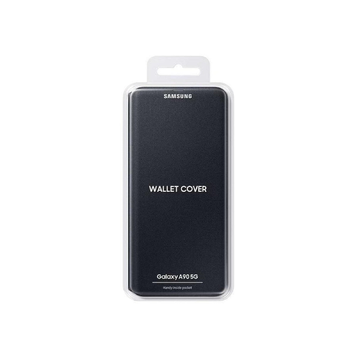 Original Genuine Samsung Galaxy A90 5G Wallet Cover – Black – Leather with Inside Pocket