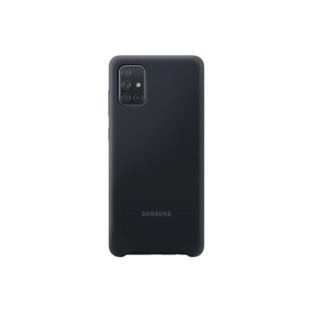 Original Samsung Galaxy A71 Silicone Cover – Genuine Soft Matte Case, Black – Slim Protective Sleeve