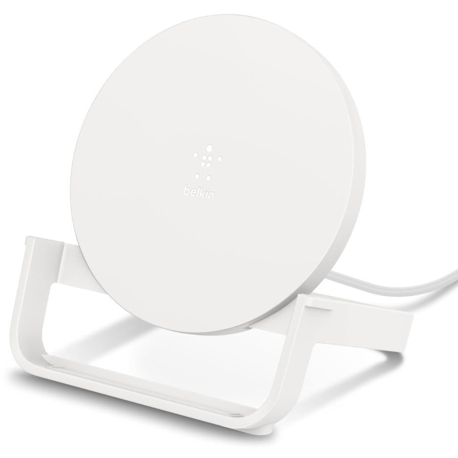 Belkin Wireless Charging Stand 10W – Qi-Compatible Fast Charger for iPhone Samsung Galaxy - White