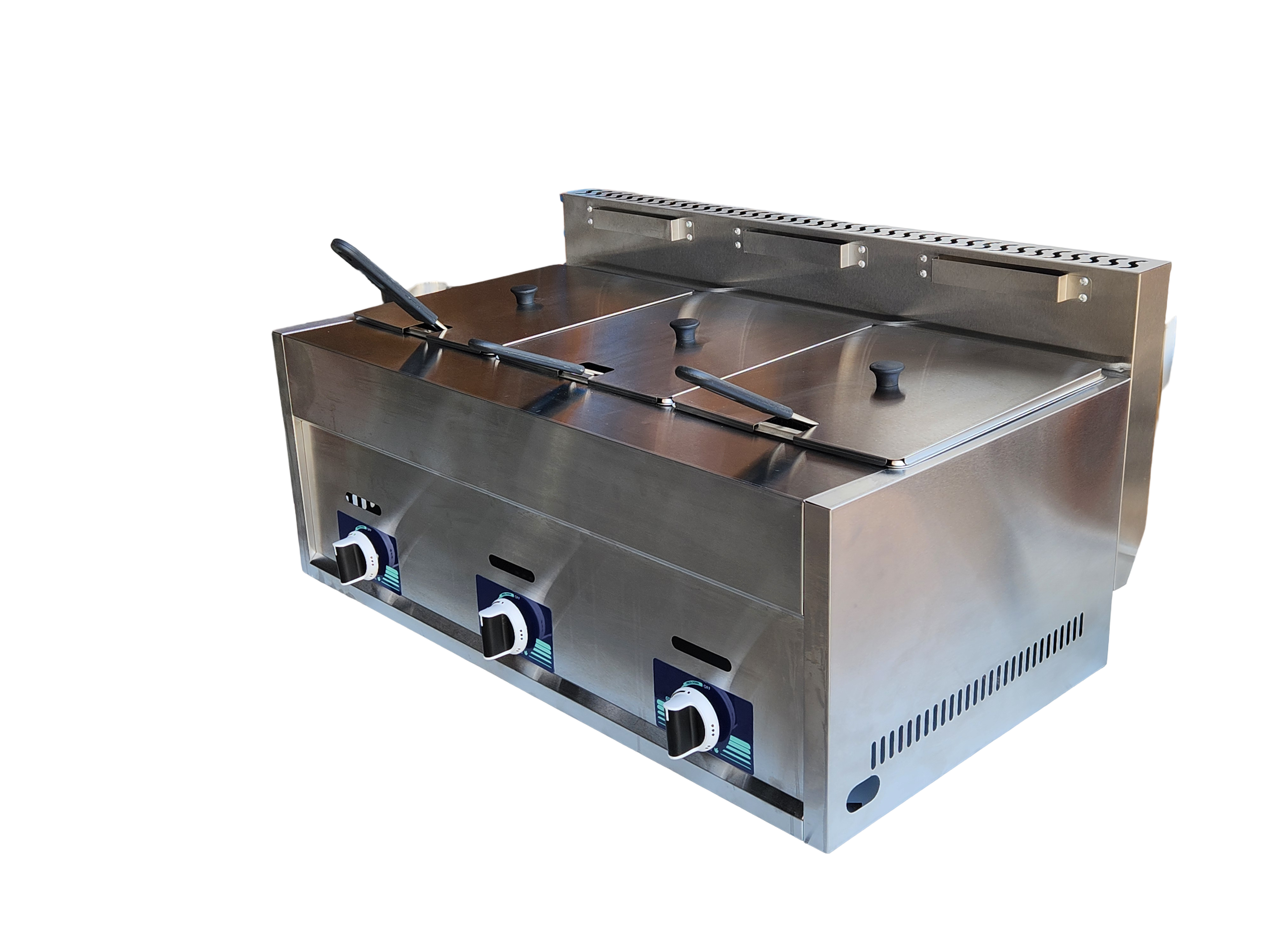 Commercial Triple Deep Fryer GAS LPG Stainless Steel (30L) AU