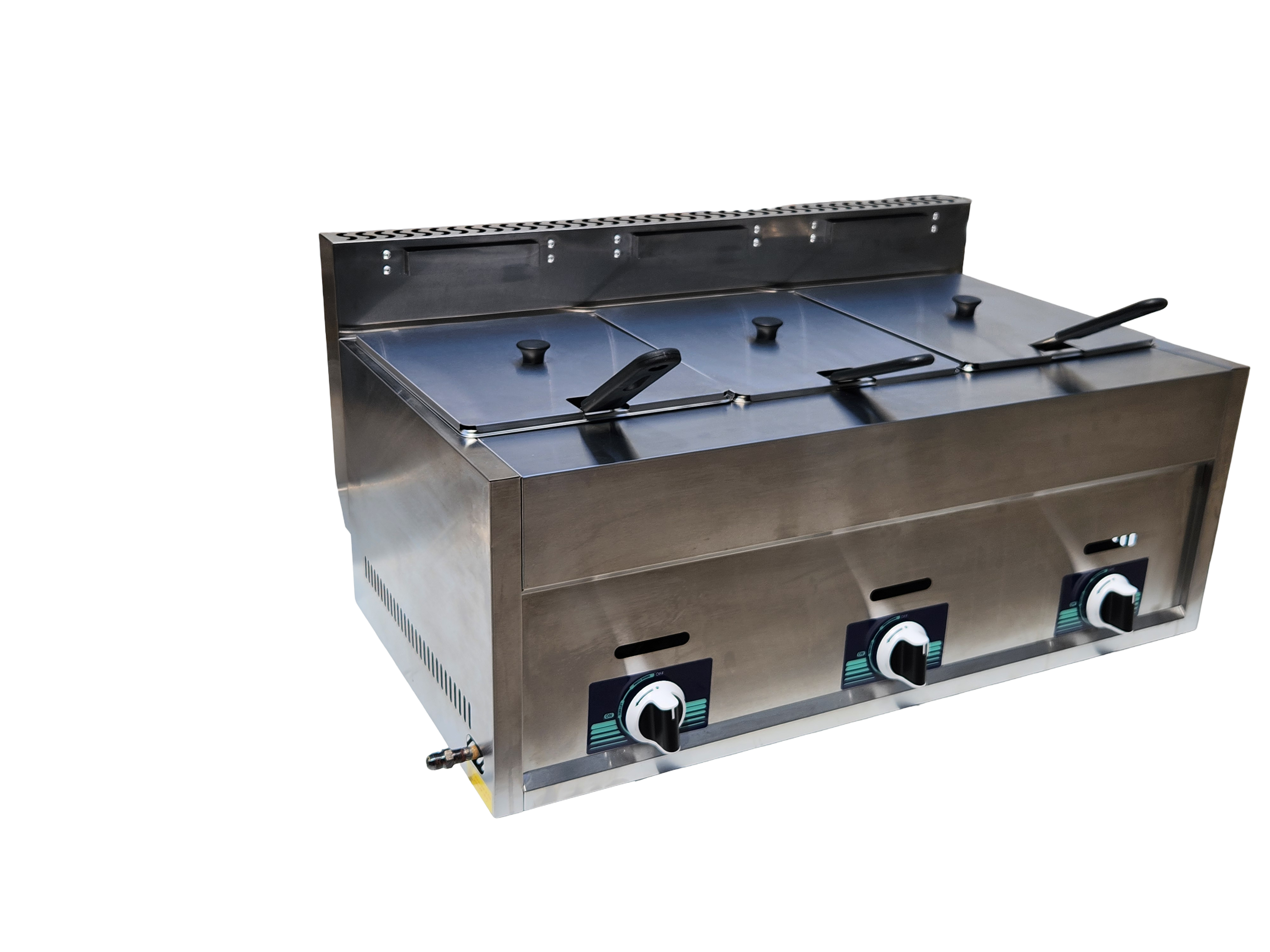 Commercial Triple Deep Fryer GAS LPG Stainless Steel (30L) AU