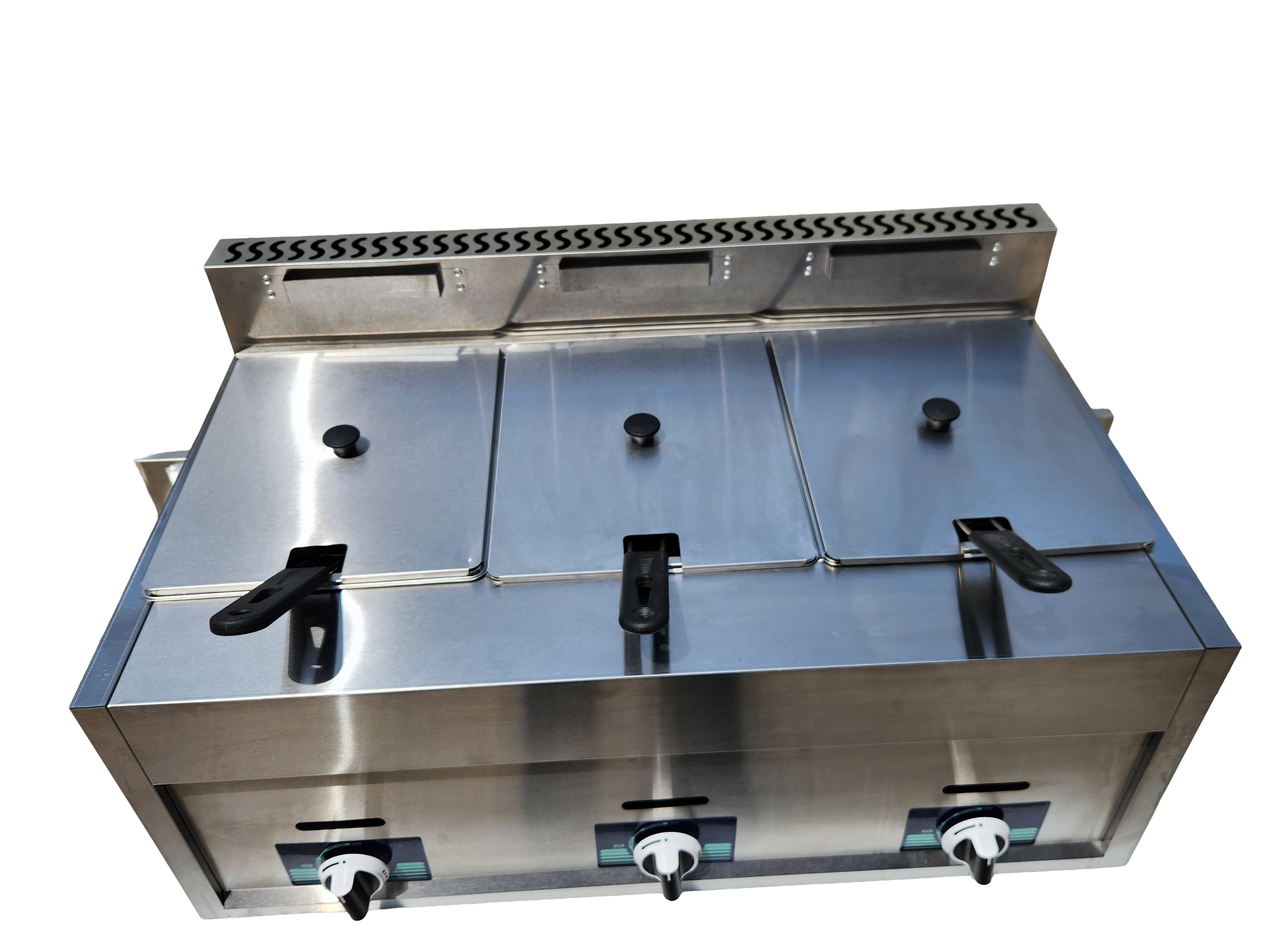 Commercial Triple Deep Fryer GAS LPG Stainless Steel (30L) AU