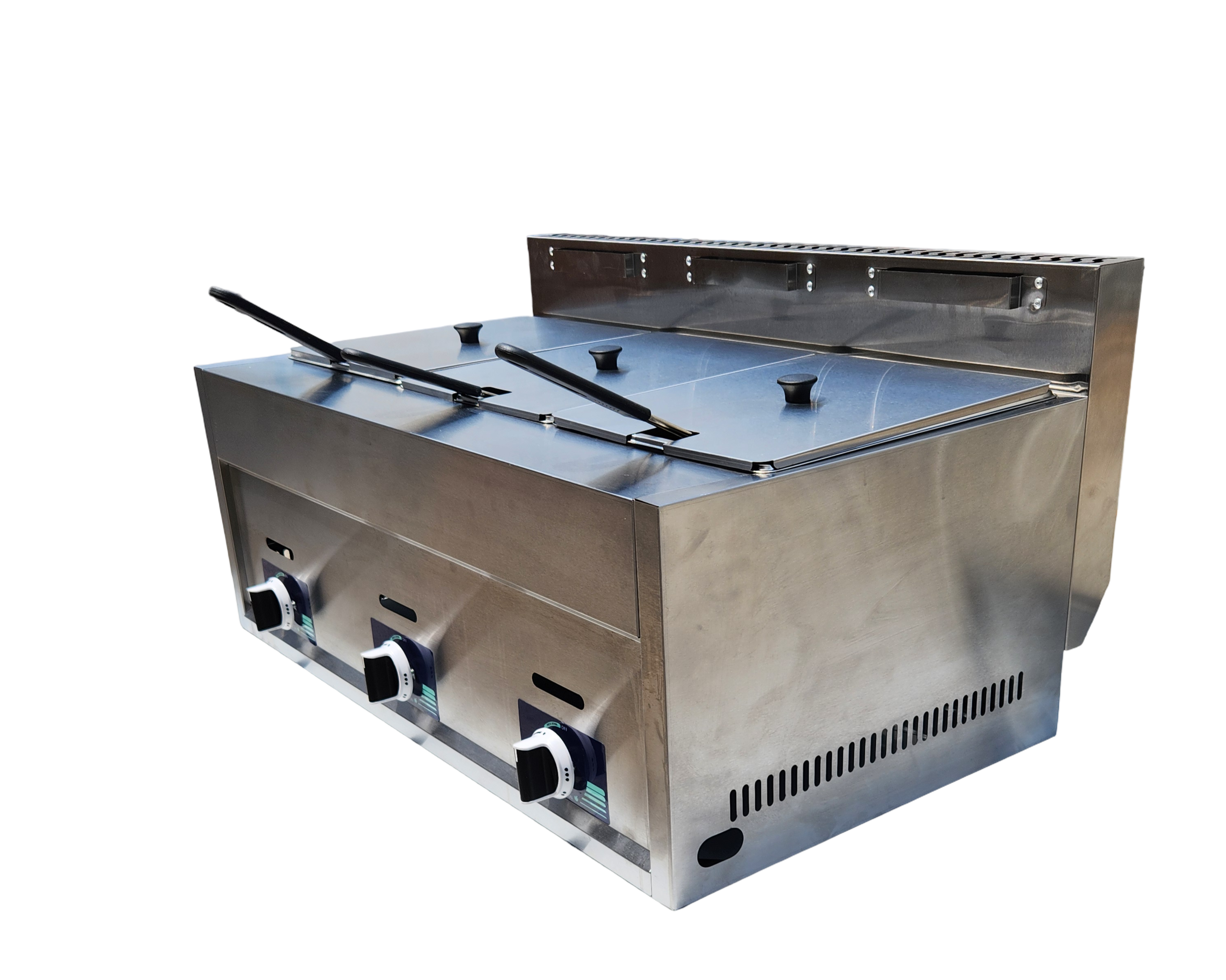 Commercial Triple Deep Fryer GAS LPG Stainless Steel (30L) AU