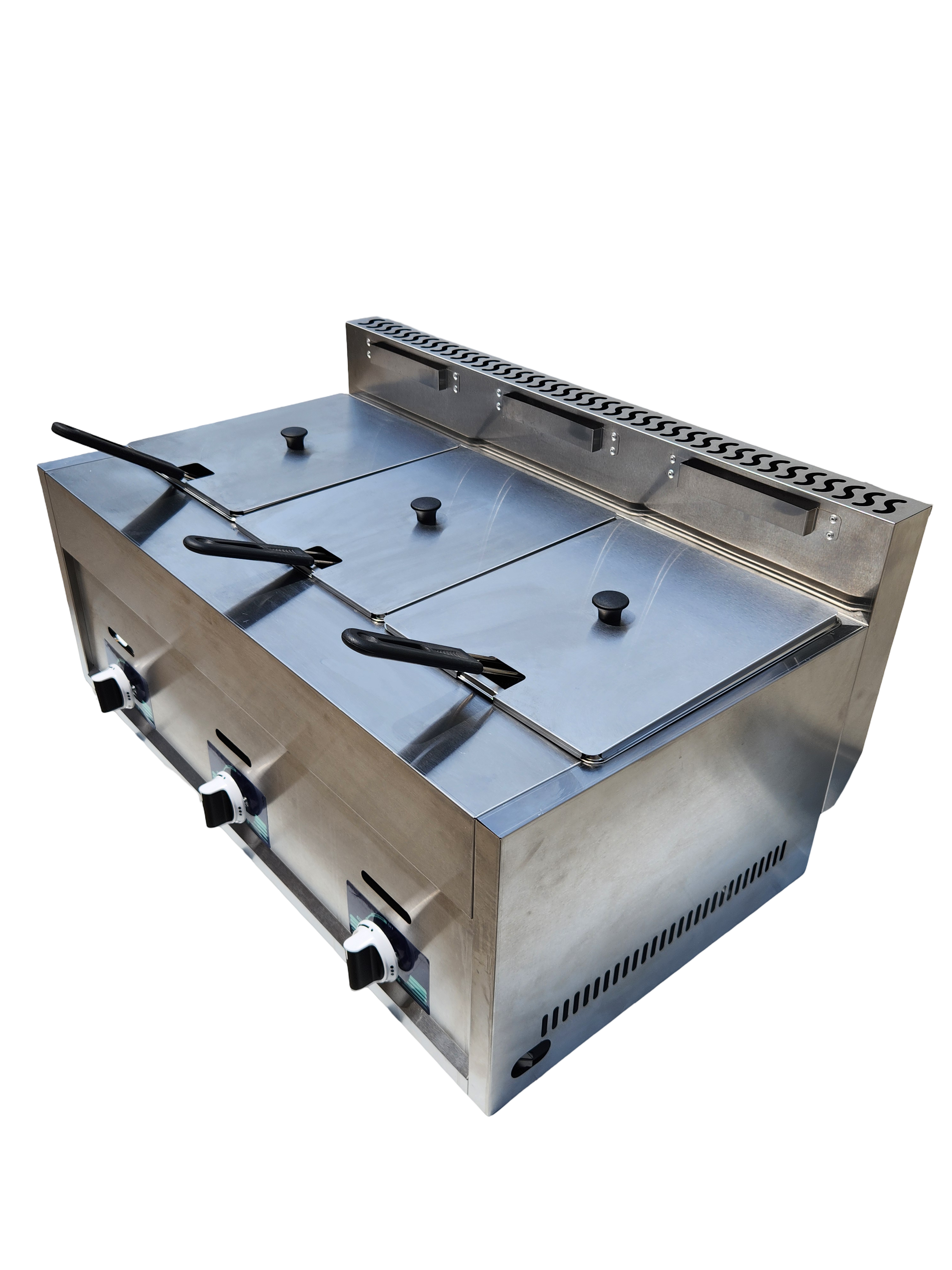 Commercial Triple Deep Fryer GAS LPG Stainless Steel (30L) AU