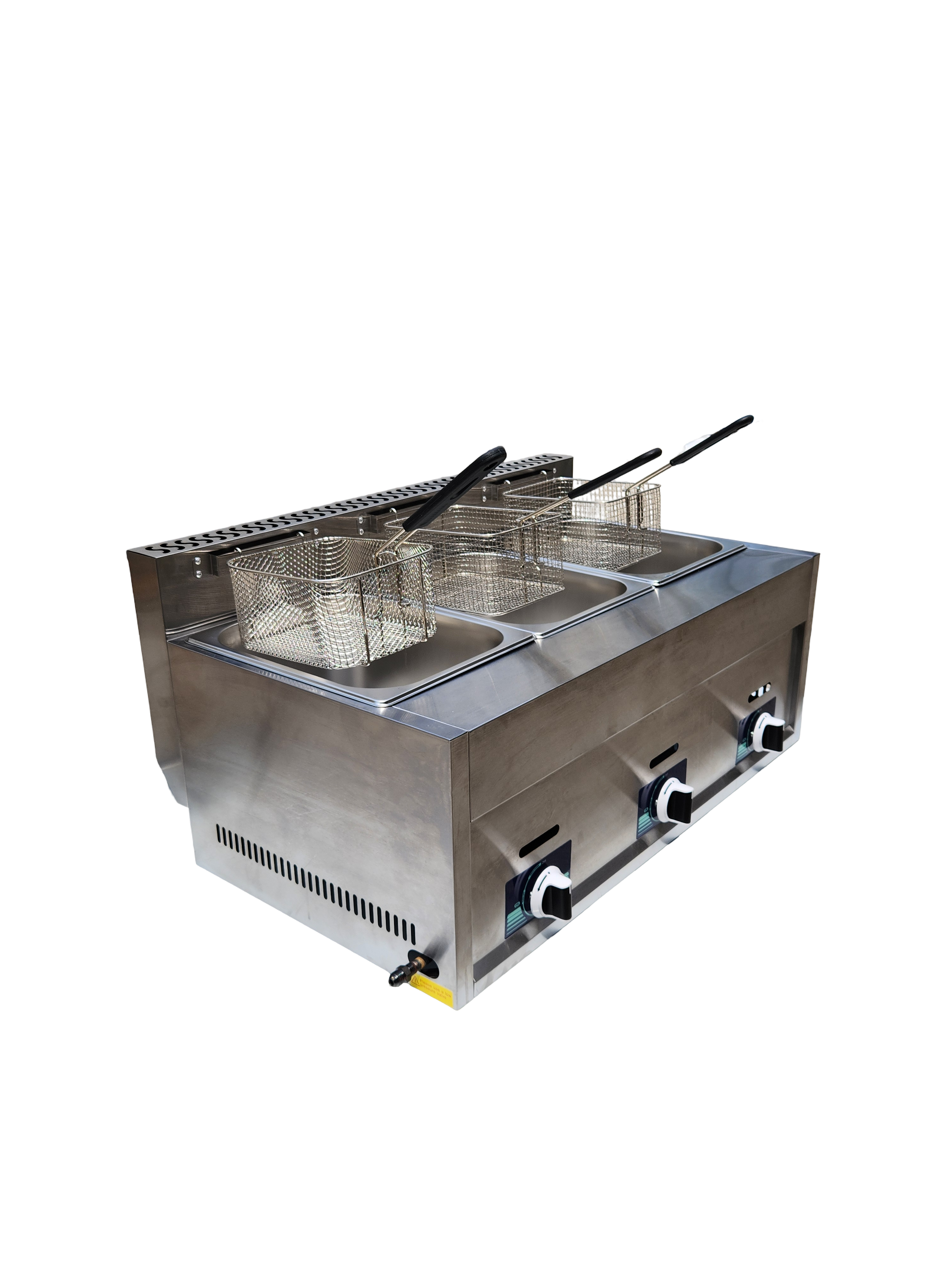 Commercial Triple Deep Fryer GAS LPG Stainless Steel (30L) AU