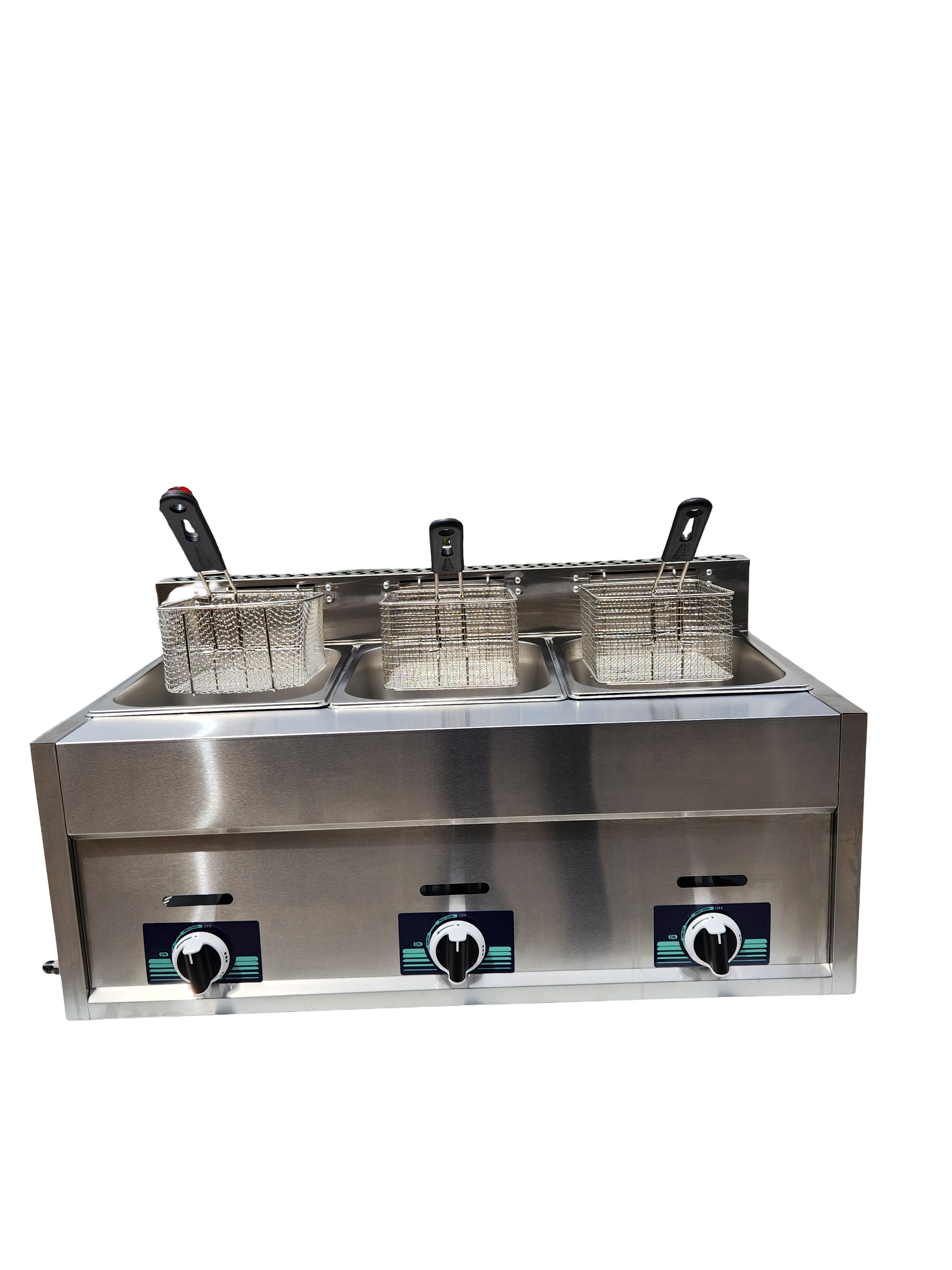 Commercial Triple Deep Fryer GAS LPG Stainless Steel (30L) AU