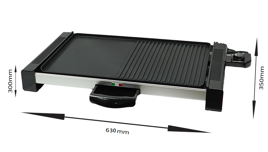 Vintage Electric Smokeless BBQ Grill & Teppanyaki Griddle – X-Large Family Size, Quick Heating, Non-Stick, Portable, 1800W
