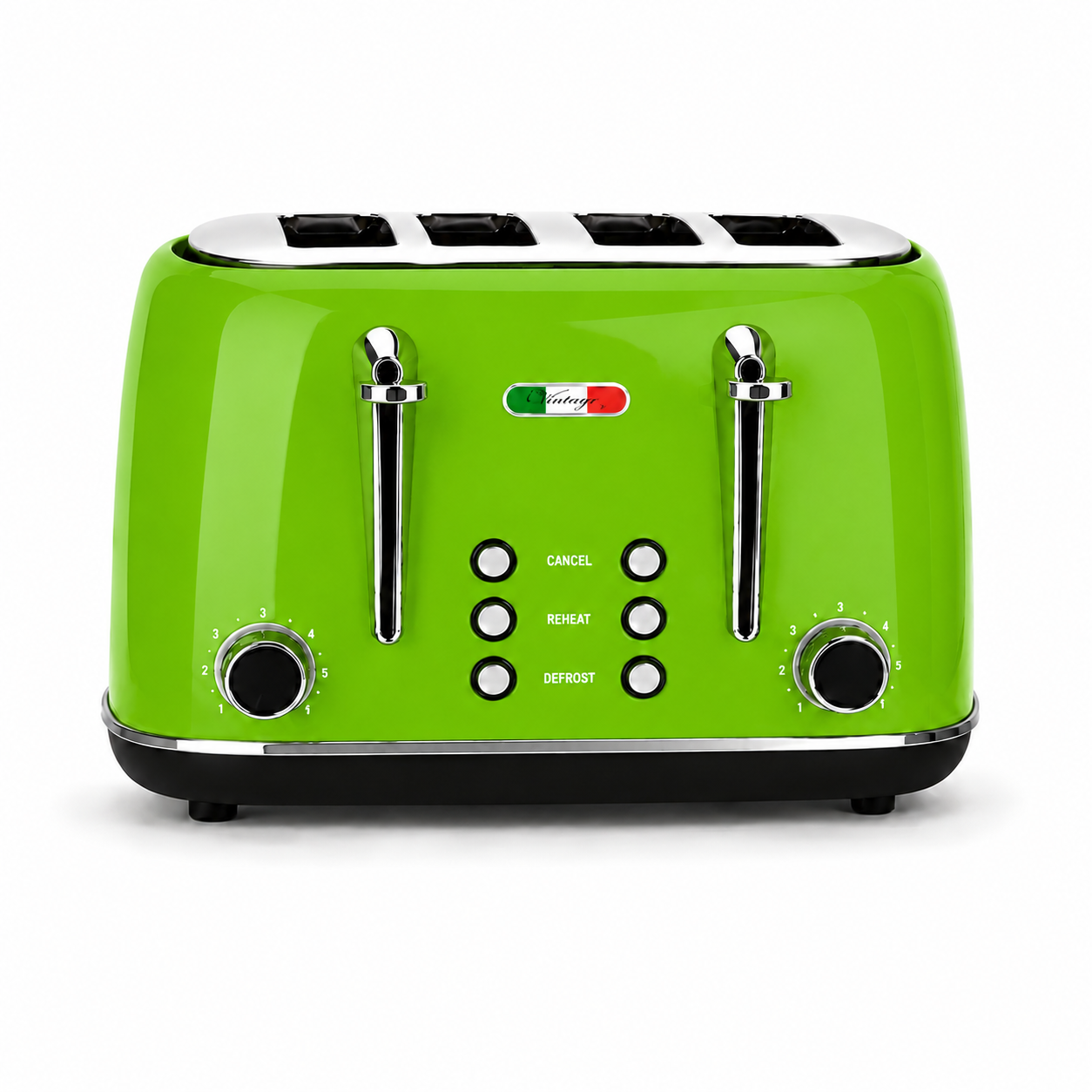 Vintage Lime Green Electric Kettle and 4-Slice Toaster Combo Set - Stainless Steel, Glossy Finish, Auto Shut-Off & Variable Browning Control