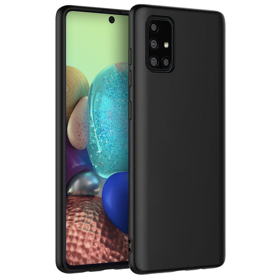Original Samsung Galaxy A71 Silicone Cover – Genuine Soft Matte Case, Black – Slim Protective Sleeve