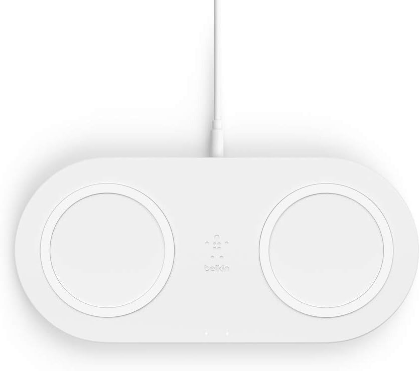 Belkin Dual Wireless Charger (Dual Wireless Charging Pad 15W) Fast Charge - White - Ex Display