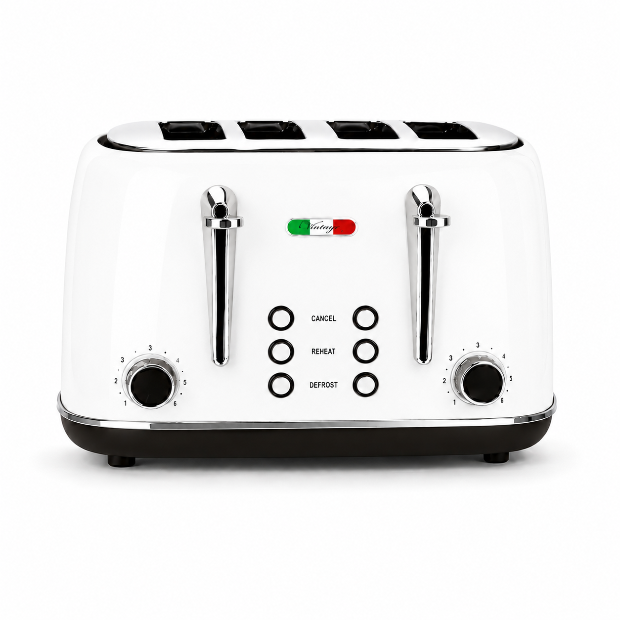 Vintage White Electric Kettle and 4-Slice Toaster Combo Set - Stainless Steel, Glossy Finish, Auto Shut-Off & Variable Browning Control