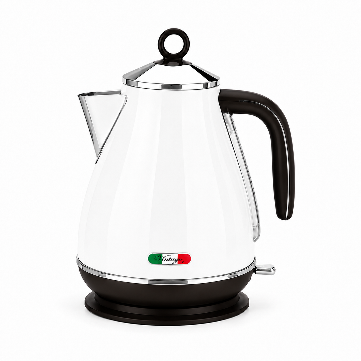 Vintage White Electric Kettle and 4-Slice Toaster Combo Set - Stainless Steel, Glossy Finish, Auto Shut-Off & Variable Browning Control
