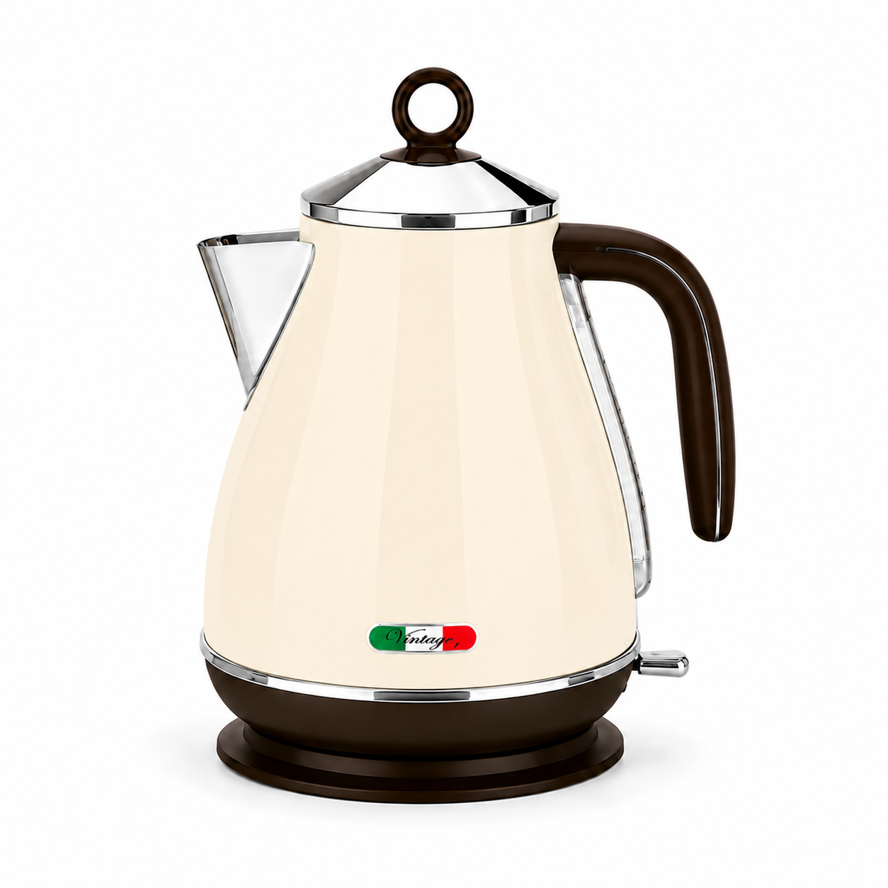 Vintage Cream Electric Kettle and 4-Slice Toaster Combo Set - Stainless Steel, Glossy Finish, Auto Shut-Off & Variable Browning Control
