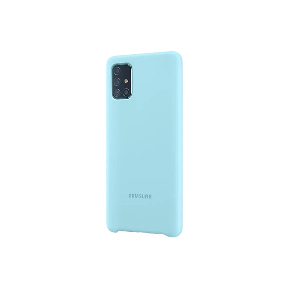 Original Samsung Galaxy A71 Silicone Cover – Genuine Soft Matte Case, Blue – Slim Protective Sleeve