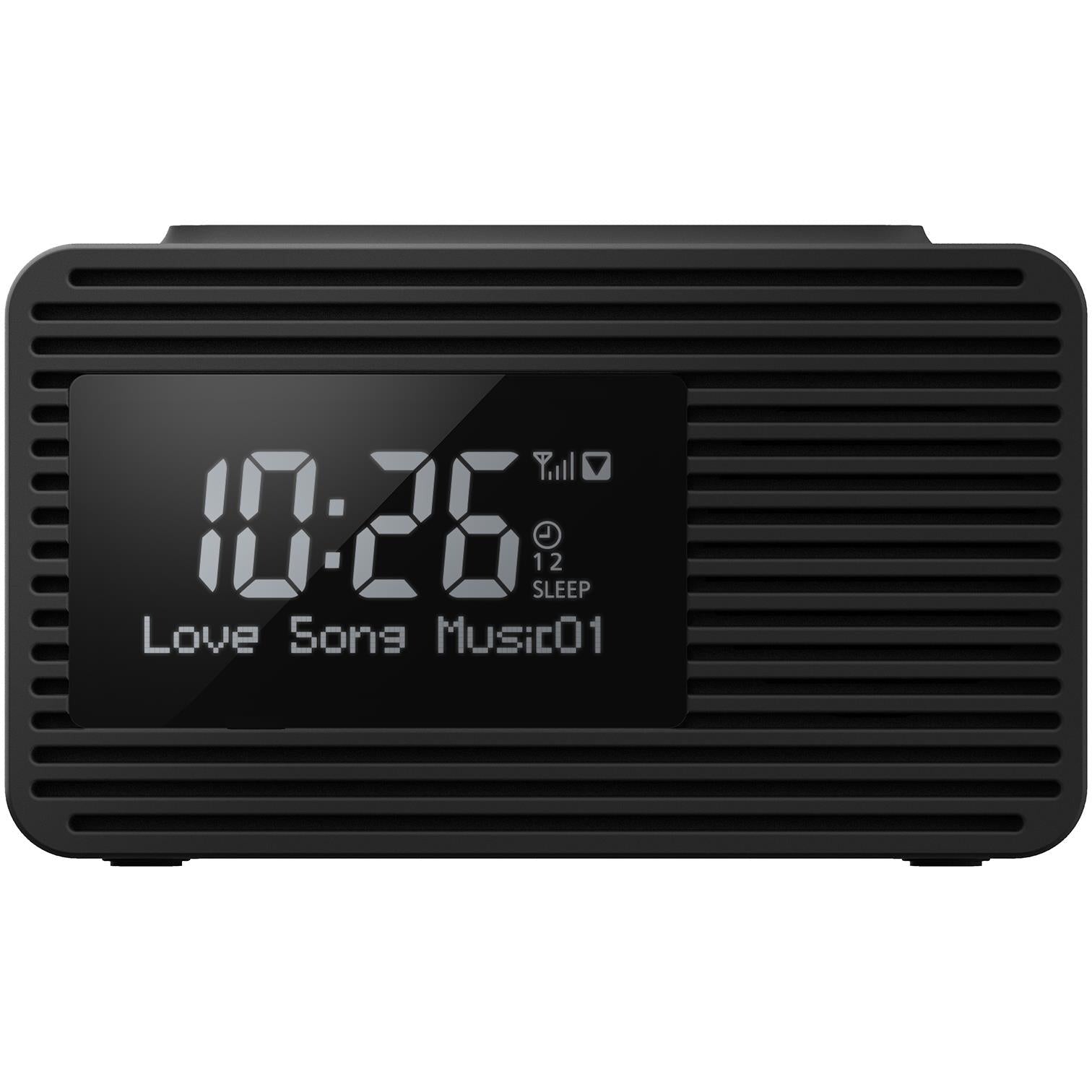 Panasonic Portable Dual Alarm Clock Radio (RC-D8GN-K) – Black – Bluetooth, USB Charging, FM Presets – Ex-Display