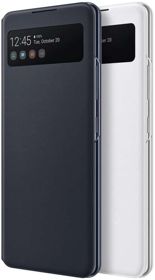 Original Genuine Samsung Galaxy A42 5G Smart S-View Wallet Cover – Black Leather Flip Case with Card Pocket