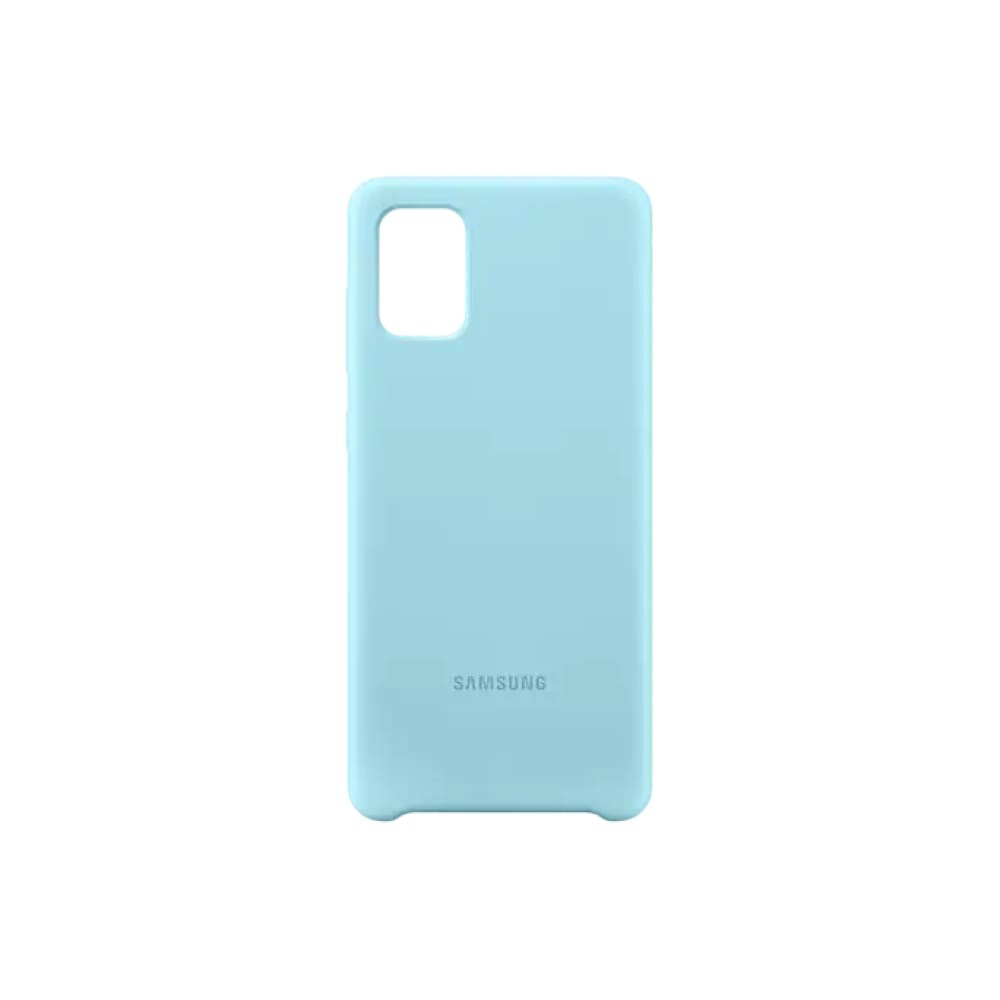 Original Samsung Galaxy A71 Silicone Cover – Genuine Soft Matte Case, Blue – Slim Protective Sleeve