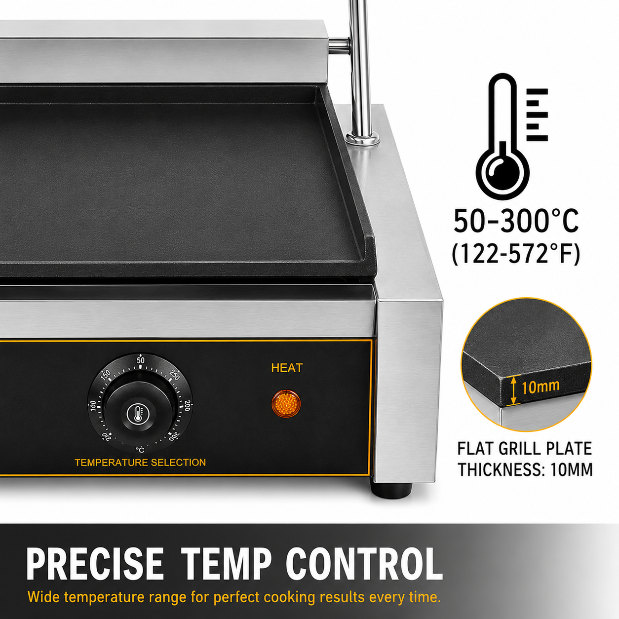 Commercial Double Electric Flat Plate Griddle Grill 3600W | Dual Zone Sandwich Press & BBQ | 2 x 10A Australian Plugs