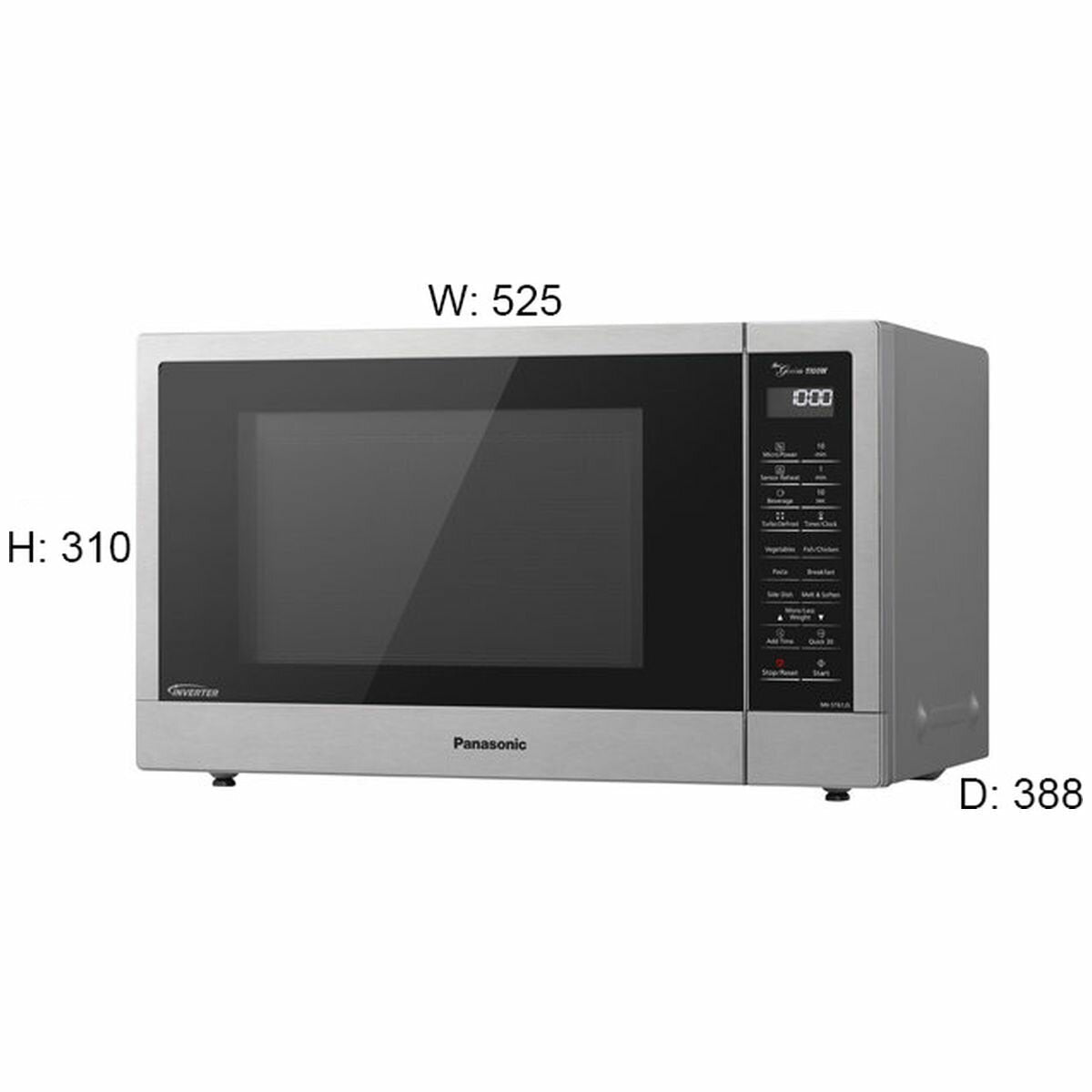 Panasonic 32L 1100W Inverter Microwave Stainless Steel NN-ST67JSQPQ - REFURBISHED