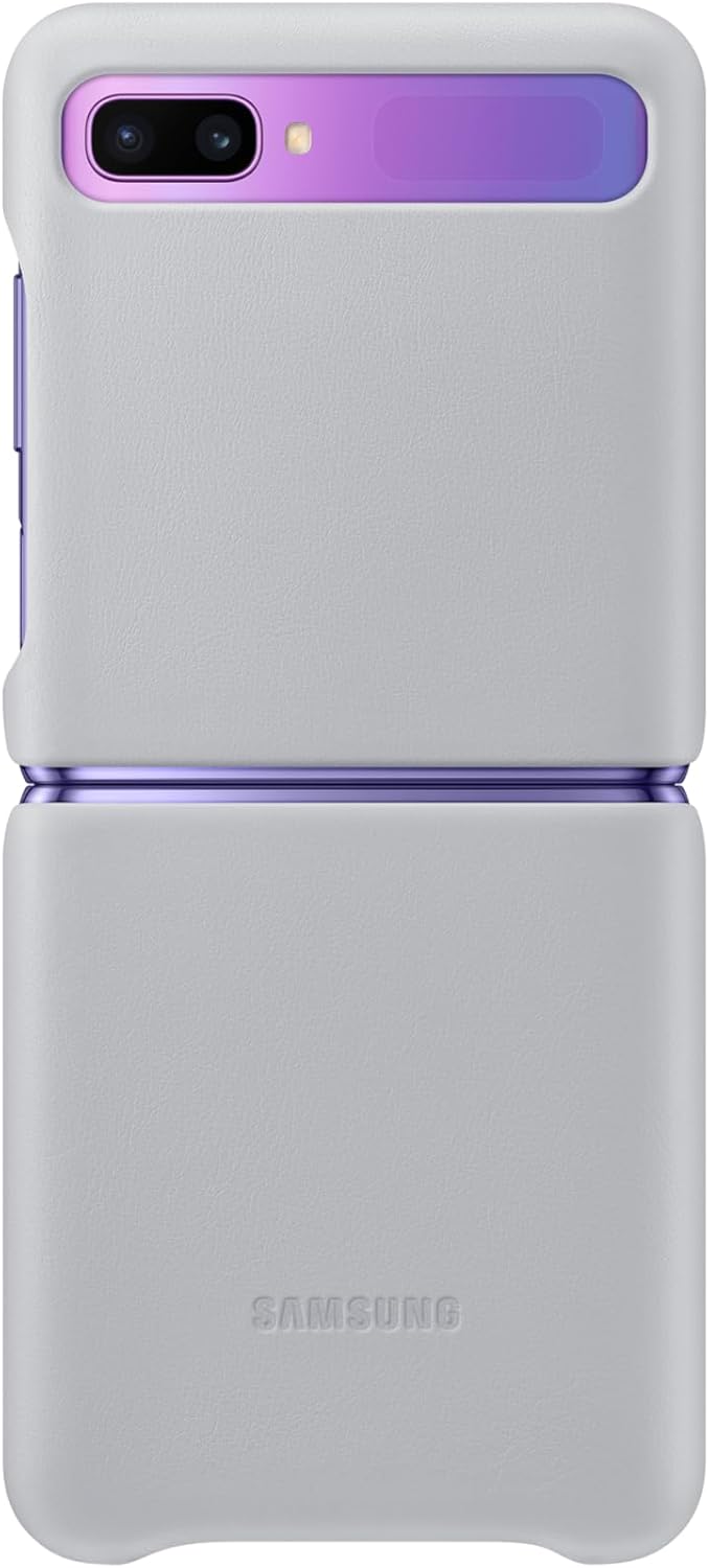 Original Samsung Genuine Leather Cover for Galaxy Z Flip – Premium Grey Finish