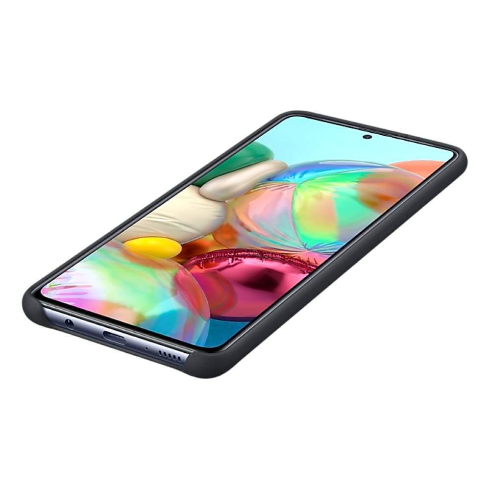 Original Samsung Galaxy A71 Silicone Cover – Genuine Soft Matte Case, Black – Slim Protective Sleeve