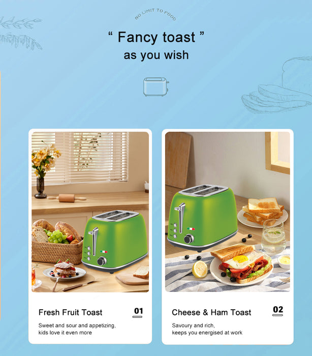 Vintage Electric 2 Slice Toaster Stainless Steel Lime GREEN — REPOGUYS