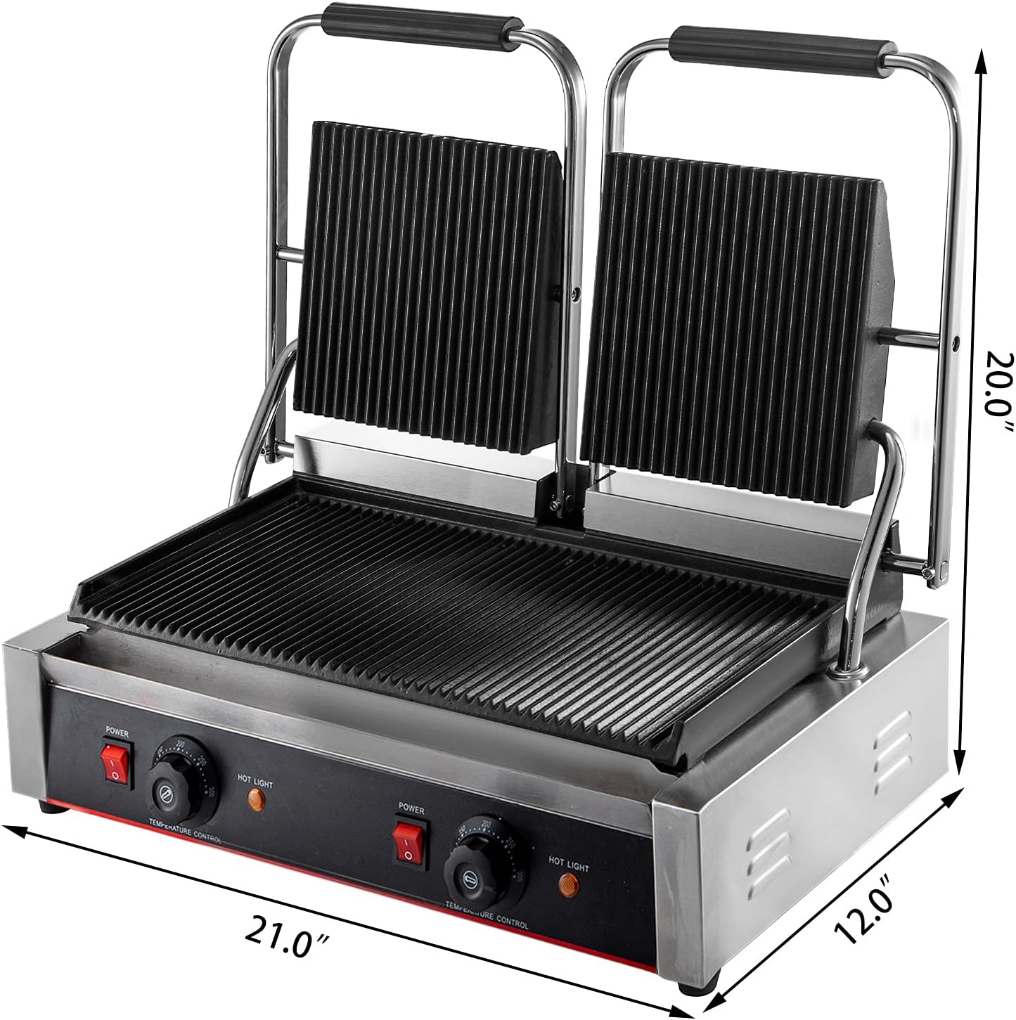 Commercial Double Electric Griddle Multigrill Toaster: Waffle Maker, Sandwich Press, and BBQ