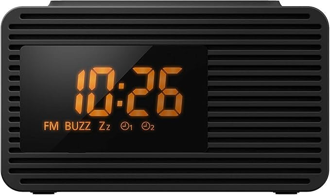 Panasonic Portable Dual Alarm Clock Radio (RC-800GN-K) – Black – AM/FM Presets, Dual Alarm – Ex-Display