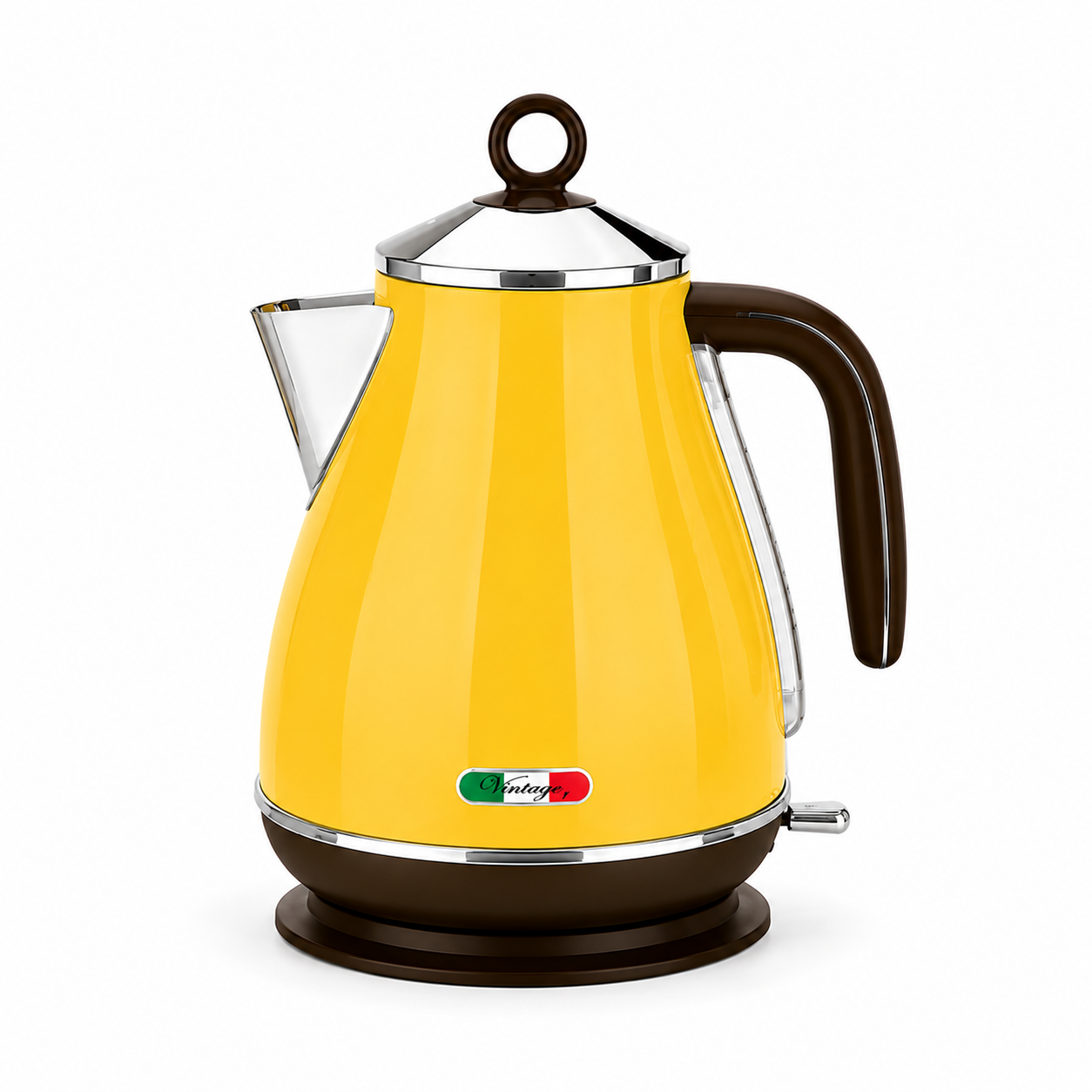 Vintage Yellow Electric Kettle and 4-Slice Toaster Combo Set - Stainless Steel, Glossy Finish, Auto Shut-Off & Variable Browning Control